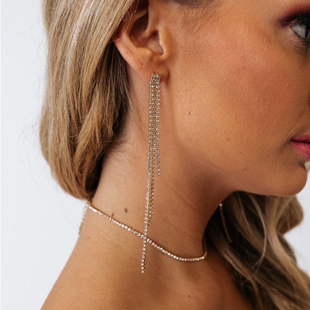 🆕Rhinestone dangling earrings